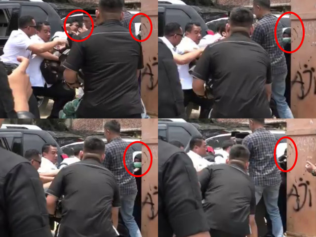 Foto sekuel detik-detik pelaku wanita saat menyerang Menkopolhukam Wiranto di Banten. Foto: Dok. Istimewa