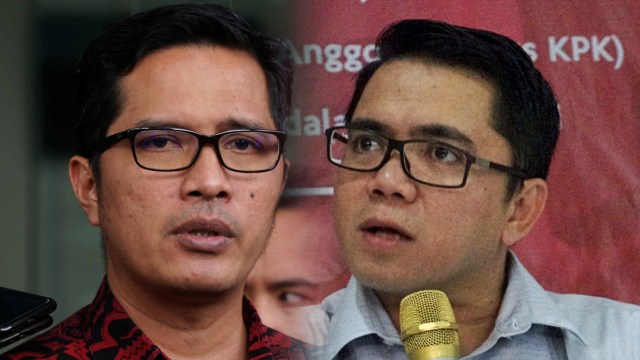 Febri Diansyah dan Arteria Dahlan. Foto: Nugroho Sejati/kumparan dan Helmi Afandi Abdullah/kumparan