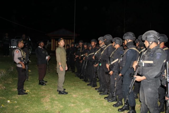 60 personil Brimob dari Jambi BKO Polres Lanny Jaya. (Dok: Polres Lanny Jaya)