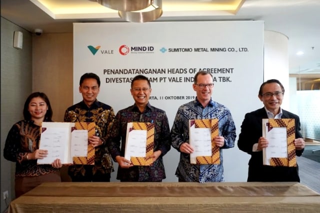 Penandatanganan HoA Divestasi Saham PT Vale Indonesia Tbk oleh MIND ID atau PT Inalum (Persero). Foto: Dok. MIND ID