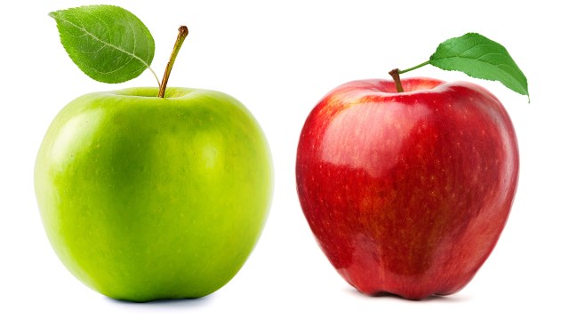 Ilustrasi Apel Hijau dan Apel Merah. Foto: Shutter Stock