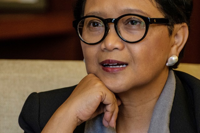 Menteri Luar Negeri Retno Marsudi di Kantor Kementerian Luar Negeri, Jakarta. Foto: ANTARA FOTO/Aprillio Akbar