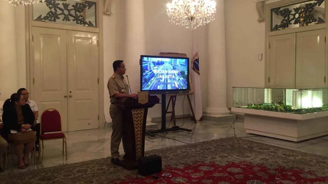 Gubernur DKI Anies Baswedan jelaskan capaian selama 2 Tahun kepemimpinan. Foto: Ferry Fadhlurrahman/kumparan