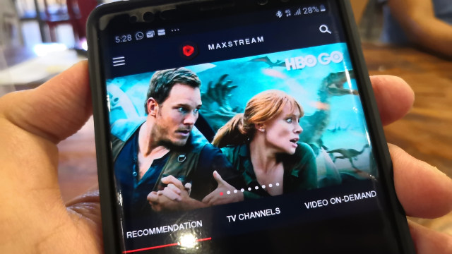 Aplikasi Maxstream dari Telkomsel. Foto: Bianda Ludwianto/kumparan