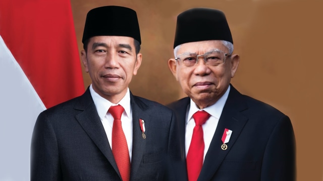 Foto resmi kenegaraan Presiden Joko Widodo dan Wakil Presiden Ma'ruf Amin. Foto: Dok. Kemensetneg