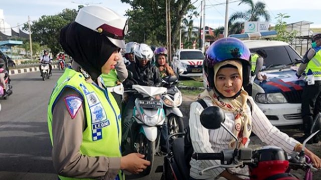 Razia kendaraan yang dilaksanakan Tim Satlantas Polresta Padang di Jalan Khatib Sulaiman beberapa waktu lalu (Foto: Dok. Satlantas Polresta Padang) 