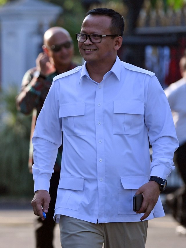 Edhy Prabowo tiba di Istana Kepresidenan, Jakarta.  Foto:  ANTARA FOTO/Wahyu Putro A