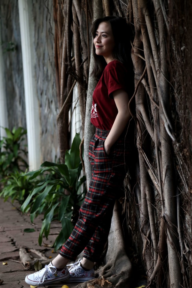 Adhisty Zara ke kantor kumparan, Jakarta Selatan, pada Senin (21/10/2019). Foto: Abil Achmad Akbar/kumparan