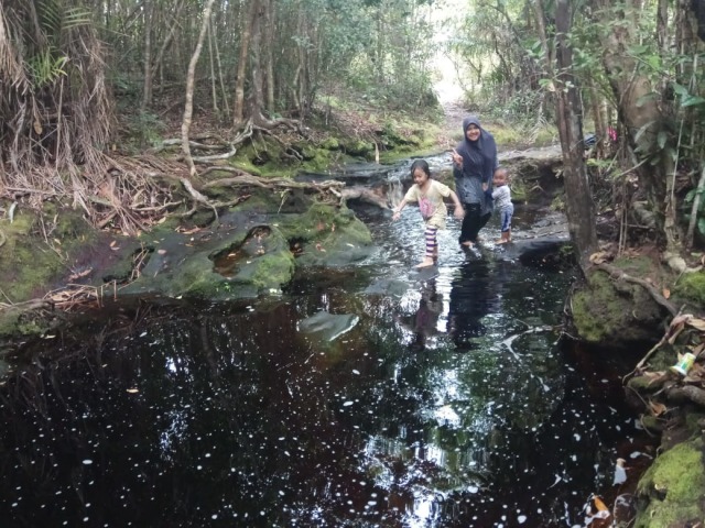 Air terjun Patih Mambang, Desa Keraya, Kecamatan Kumai, Kabupaten Kotawaringin Barat, Kalimantan Tengah. (Foto: Fiyya)