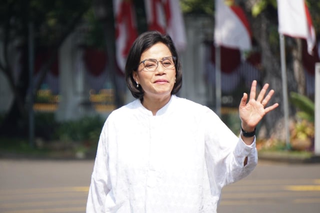 Sri Mulyani saat tiba di Kompleks Istana Kepresidenan, Selasa (22/10/2019). Foto: Kevin S. Kurnianto/kumparan