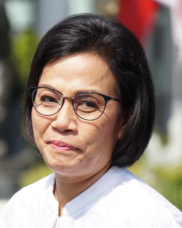 Sri Mulyani Indrawati tiba di kompleks istana. Foto: Kevin S. Kurnianto/kumparan