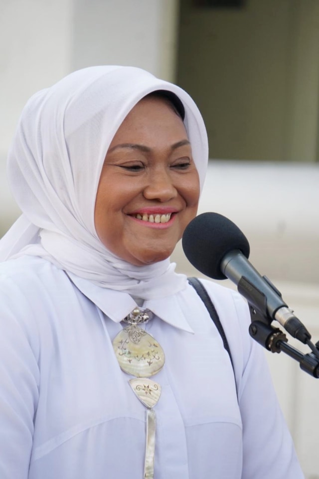 Ida Fauziyah memberikan keterangan pers di Kompleks Kepresidenan, Jakarta. Foto: Kevin S. Kurnianto/kumparan 