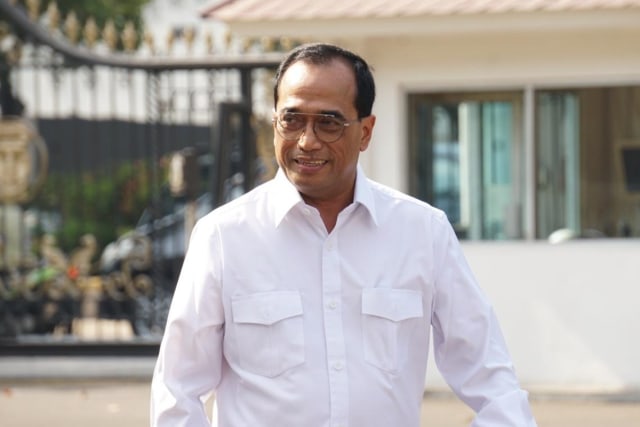 Budi Karya Sumadi tiba di Kompleks Istana Kepresidenan, Jakarta.  Foto: Kevin S. Kurnoianto/kumparan 