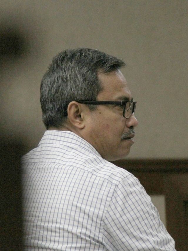 Desrizal Chaniago menjalani persidangan di Pengadilan Negeri Jakarta Pusat, Selasa (22/10).  Foto: Nugroho Sejati/kumparan 