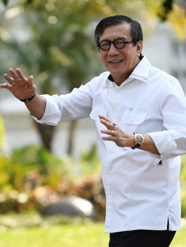 Menkumham Yasonna Laoly.  Foto: ANTARA FOTO/Puspa Perwitasari/