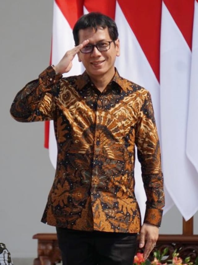 Menteri Pariwisata dan Ekonomi Kreatif, Wishnutama saat perkenalan Menteri Kabinet Indonesia Maju di Istana Kepresidenan, Jakarta.  Foto: Kevin S. Kurnianto/kumparan 