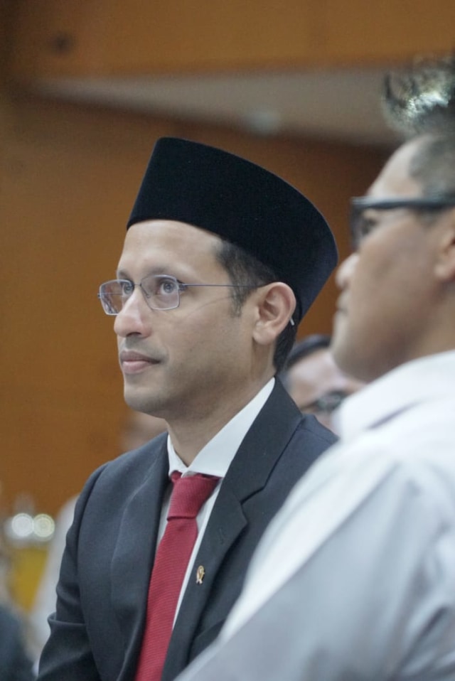 Mendikbud Nadiem Makarim di Graha Utama, kantor Kemendikbud. Foto: Helmi Afandi/kumparan