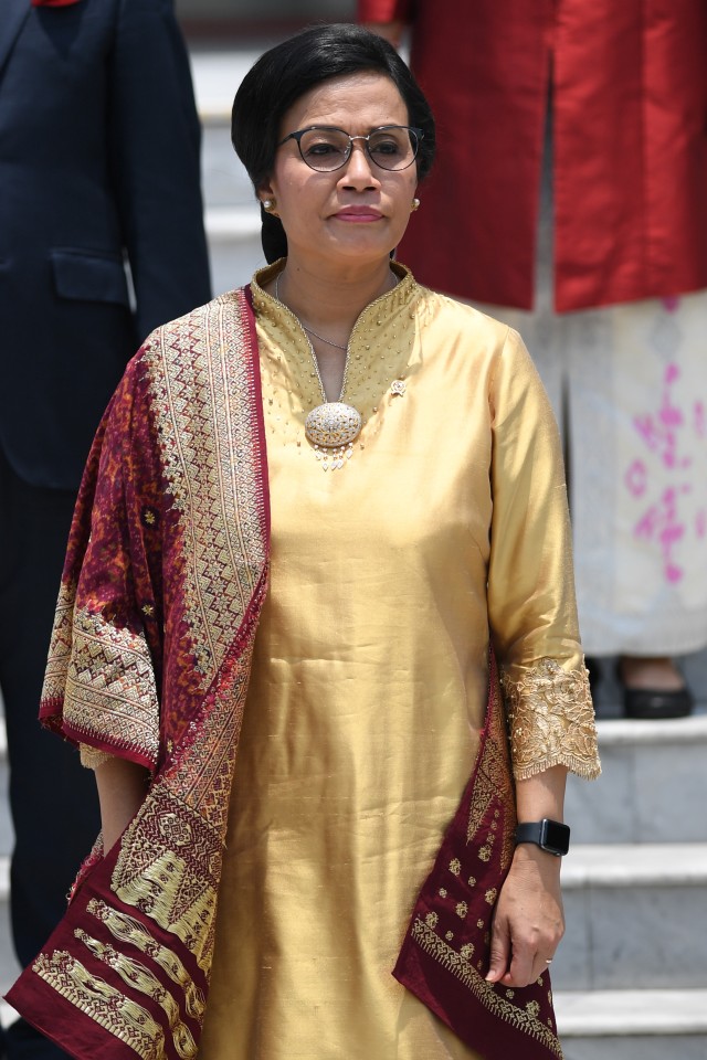 Menteri Keuangan Sri Mulyani di Istana Merdeka, Jakarta. Foto: ANTARA FOTO/Wahyu Putro A 