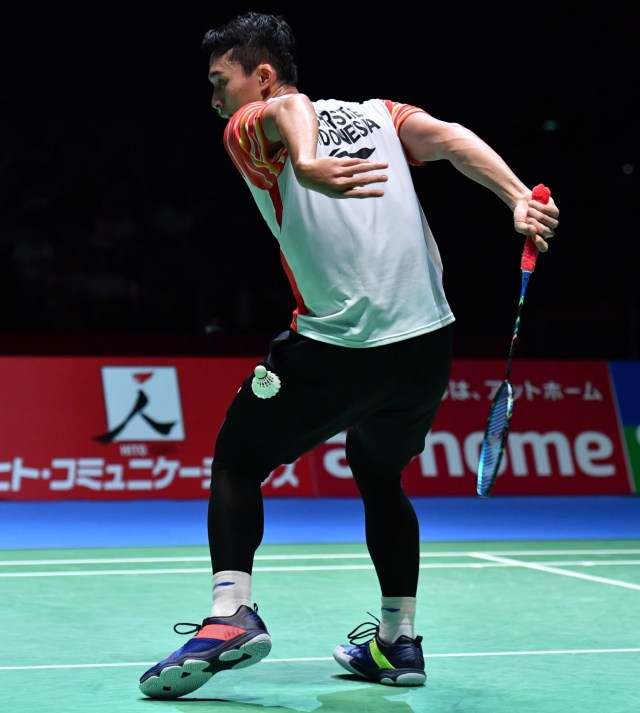 Tunggal putra Indonesia, Jonatan Christie. Foto: TOSHIFUMI KITAMURA / AFP