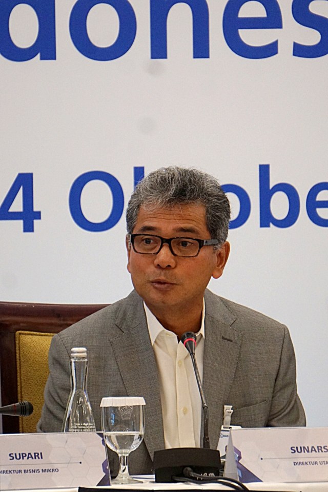 Direktur Utama Bank Rakyat Indonesia (BRI) Sunarso memberikan paparan kinerja keuangan triwulan III tahun 2019 di Gedung BRI 1, Jakarta, Kamis (24/10). Foto: Fanny Kusumawardhani/kumparan