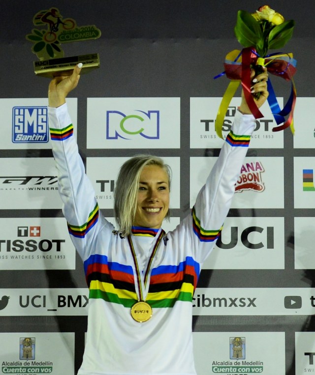 Pebalab BMX, Caroline Buchanan. Foto: AFP/RAUL ARBOLEDA