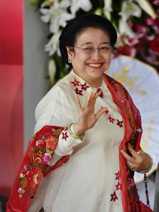 Megawati Soekarnoputri di Kompleks Parlemen, Senayan, Jakarta, Minggu (20/10/2019).
Foto: AFP/Adek Berry