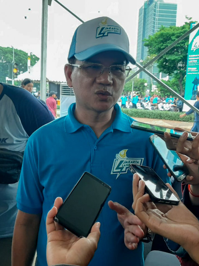 Kadishub DKI Syafrin Liputo di acara Jakarta Langit Biru. Foto: Abyan Faisal Putratama/kumparan