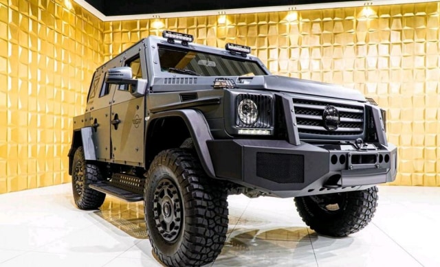 Bagian depan Mercedes-Benz G-Class 500 yang dirombak jadi Enok P1. Foto: Dok. Carscoops.
