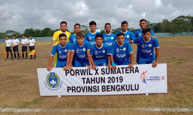 Tim sepak bola Aceh memastikan tiket lolos ke PON Papua 2019 setelah berhasil tampil sebagai juara Grup B Porwil X Sumatera 2019 di Bengkulu. Foto: Dok. Istimewa