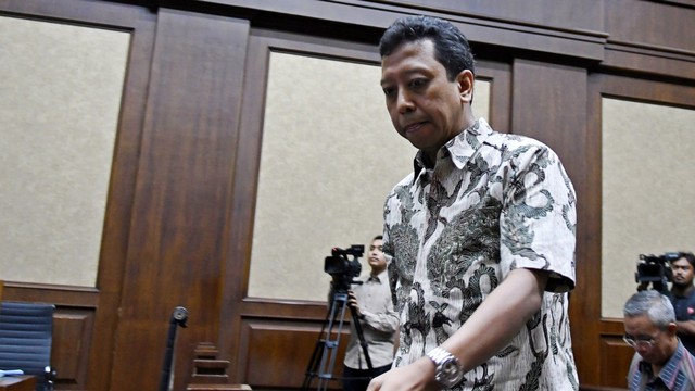 Terdakwa kasus suap jual beli jabatan di lingkungan Kementerian Agama Romahurmuziy menjalani sidang lanjutan di Pengadilan Tipikor, Jakarta, Rabu (30/10/2019). Foto: ANTARA FOTO/Aditya Pradana Putra