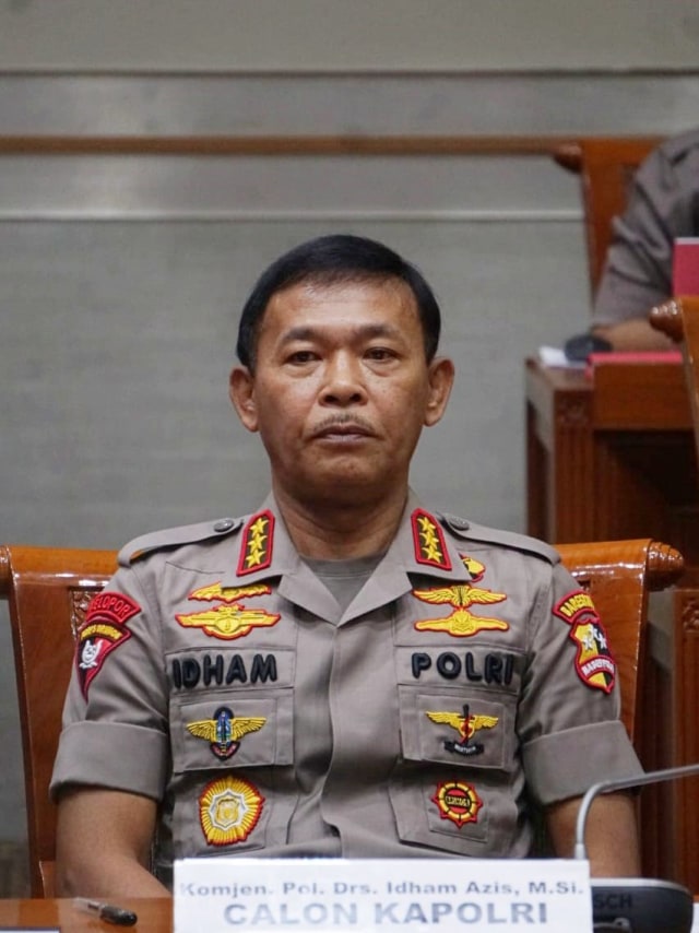 Komjen Pol Idham Azis mengikuti uji kepatutan dan kelayakan calon Kapolri di ruang rapat Komisi III, Kompleks Parlemen Senayan, Jakarta. Foto: Fanny Kusumawardhani/kumparan 
