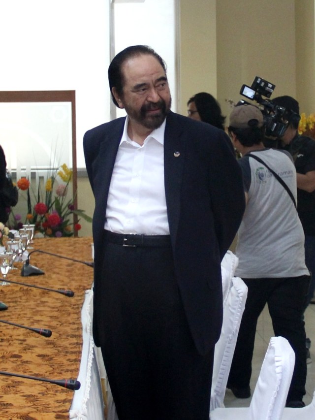 Ketua Umum Partai Nasdem Surya Paloh tiba di DPP PKS, Jakarta, Rabu (30/10/2019). Foto: Nugroho Sejati/kumparan