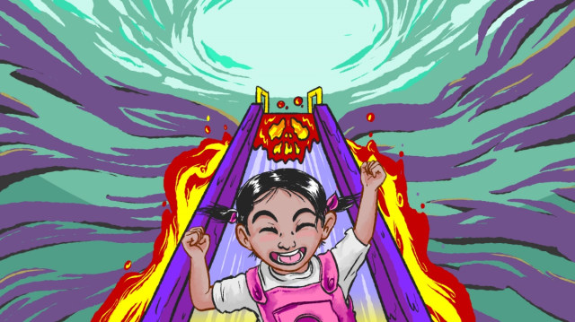 Bahaya cat bertimbal di taman bermain Foto: Maulana Saputra/kumparan