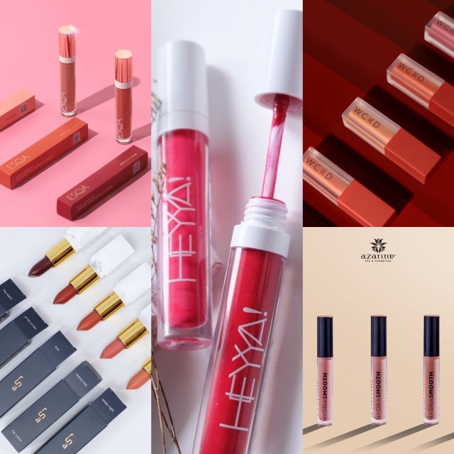 Brand kosmetik lokal yang rilis lipstik terbaru. Foto: dok. HEYYA!, WCKD, Runa, ESQA, Azarine.