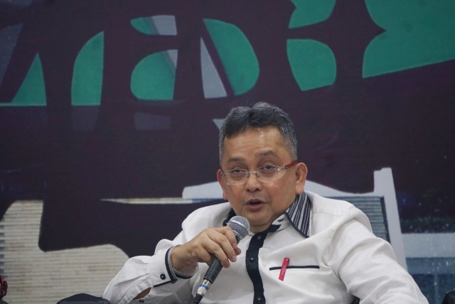 Trimedya Panjaitan saat diskusi Dialektika Demokrasi dengan tema "Mengintip Figur Dewas KPK" di Kompleks Parlemen, Jakarta. Foto: Fanny Kusumawardhani/kumparan 