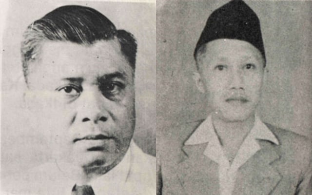 Alexander Andries Maramis dan KH Masjkur. Foto: Wikipedia