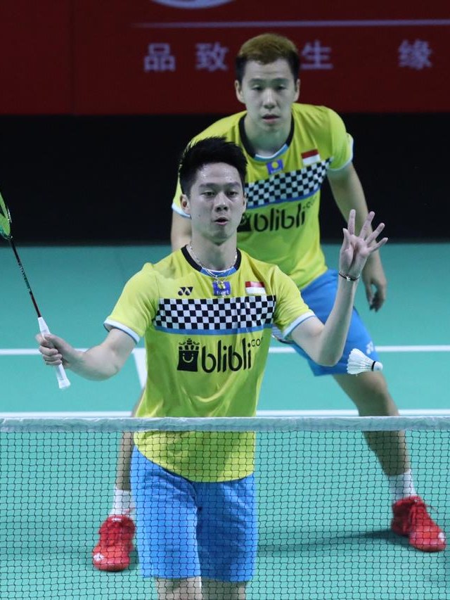 Psangan ganda putra Indonesia, Kevin Sanjaya Sukamuljo dan Marcus Fernaldi Gideon. Foto: Dok. PBSI 