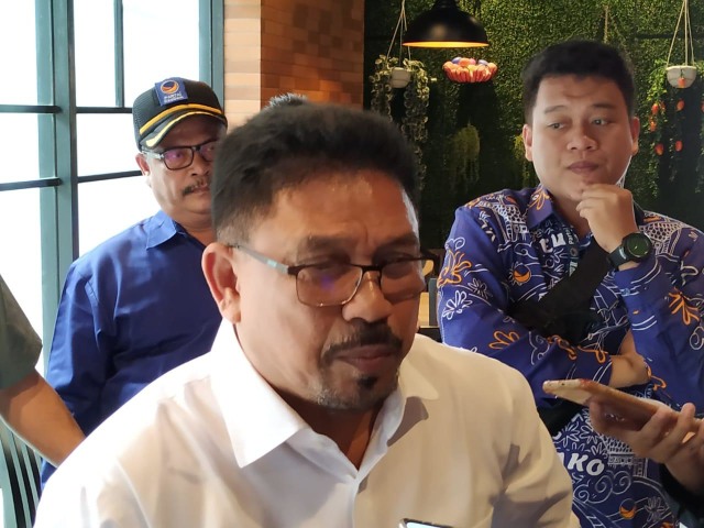Politikus NasDem Zulfan Lindan di konferensi pers Patrice Rio Capella, Jakarta Pusat. Foto: Lutfan Darmawan/kumparan