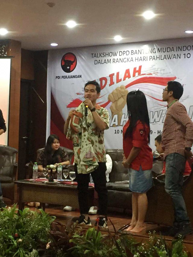 Gibran Rakabuming di acara Talk show DPD Banteng Muda Indonesia DKI Jakarta di Hotel Balaiurang, Matraman, Jakarta Timur Foto: Raga Imam/kumparan