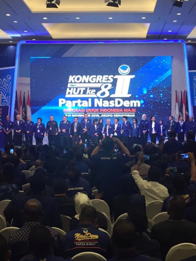 Pengumuman Struktur DPP NasDem 2019-2024. Foto: Rafyq Panjaitan/kumparan