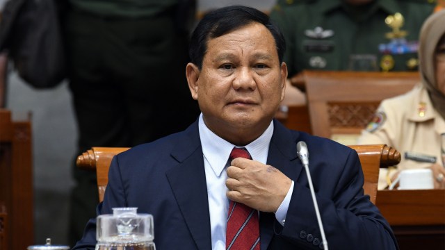 Menteri Pertahanan Prabowo Subianto. Foto: ANTARA FOTO/Aditya Pradana Putra