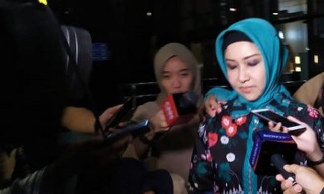 Rita Maharani usai menjalani pemeriksaan di gedung KPK. Foto : Istimewa