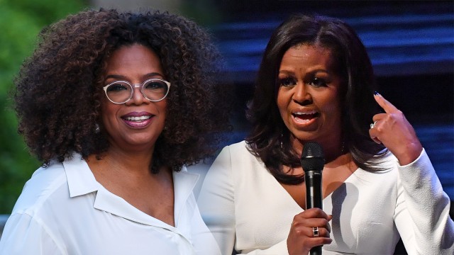 Michelle Obama & Oprah Winfrey berbagi tips atasi stres. Foto: AFP