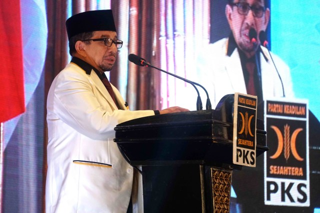 Arahan Ketua Majelis Syuro Salim Segaf Al Jufri saat rakornas PKS di Hotel Bidakara Grand Pancoran, Tebet, Jakarta Selatan. Foto: Irfan Adi Saputra/kumparan