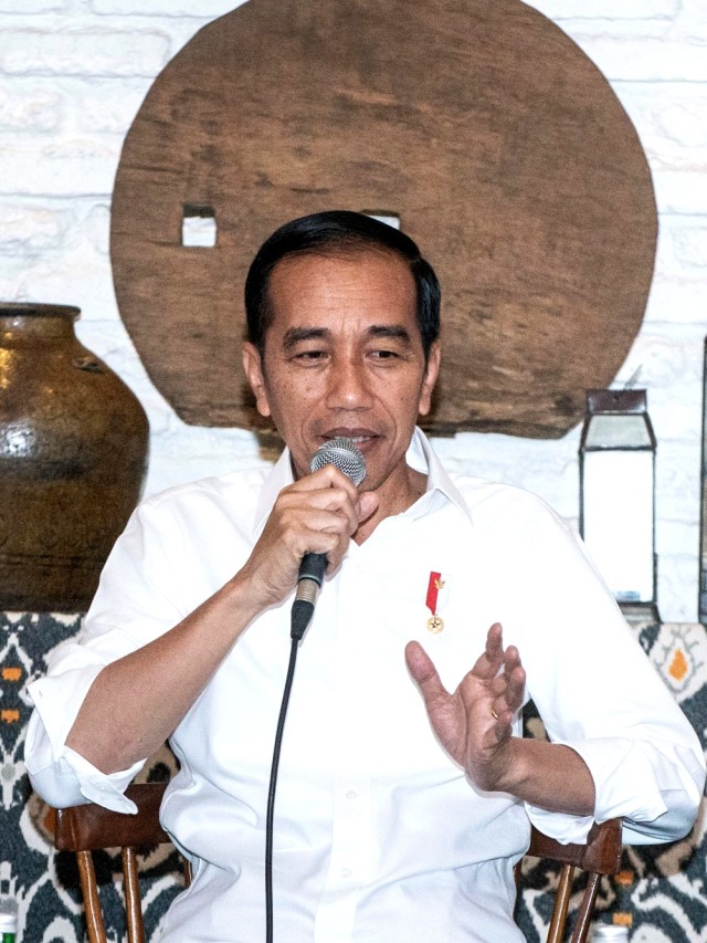 Presiden Joko Widodo berbicara dalam diskusi Forum A1 di Jakarta, Kamis (14/11/2019).  Foto: ANTARA FOTO/Aprillio Akbar