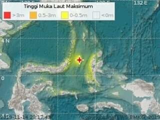  Gempa Tektonik 7,1 Magnitudo di Maluku Utara Foto: Daryono Bmkg