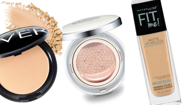 Bedak, cushion, dan foundation. Foto: dok. Makeover, Shu Uemura, Maybelline