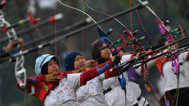 Pelatnas panahan SEA Games 2019. Foto: ANTARA FOTO/Sigid Kurniawan/ama.