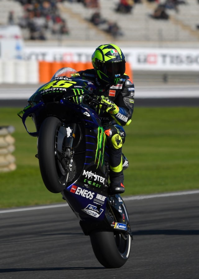 Valentino Rossi di tes pramusim MotoGP 2020. Foto: PIERRE-PHILIPPE MARCOU / AFP