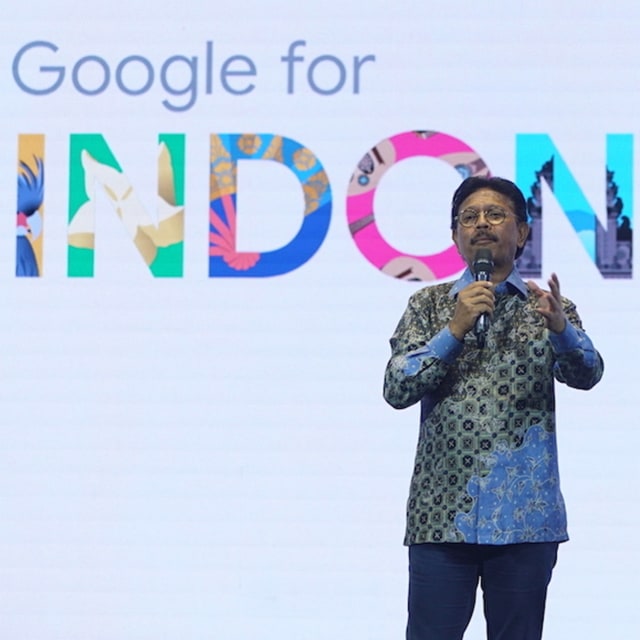 Menkominfo Johnny G Plate di acara Google for Indonesia 2019. Foto: Google Indonesia